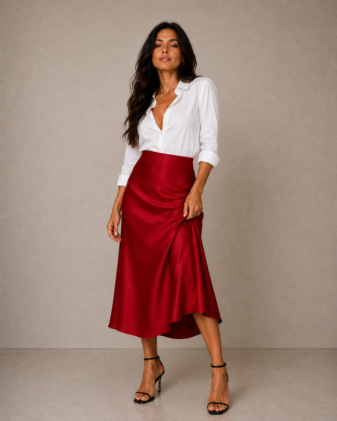 Elin Satin-Look Skirt