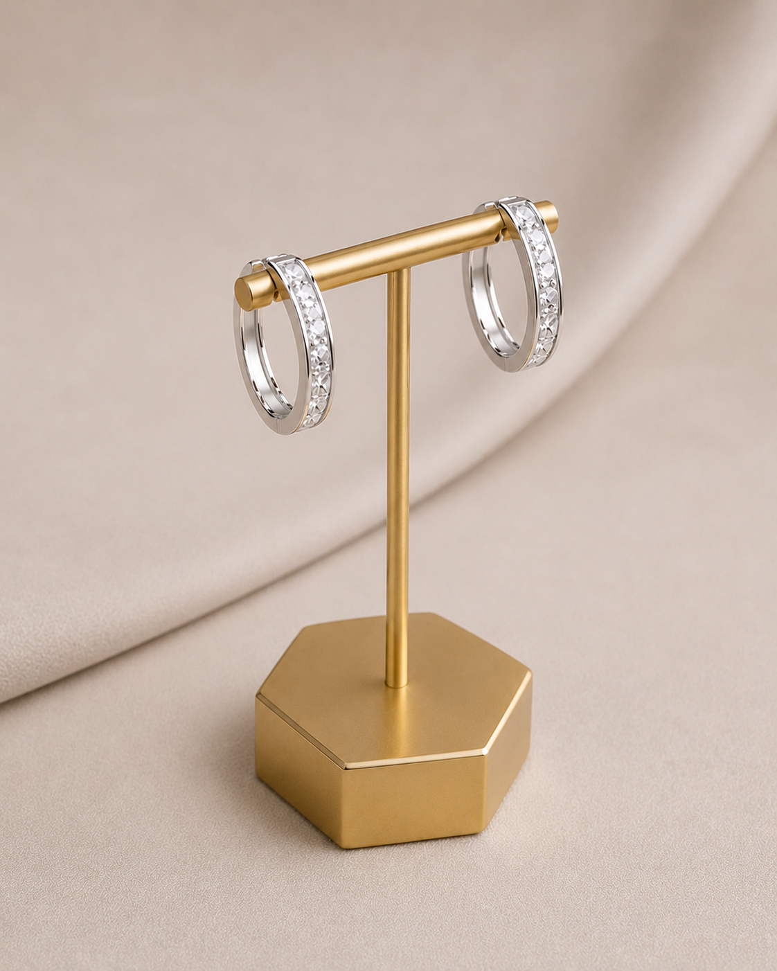 Mirelle Crystal Hoop Earrings