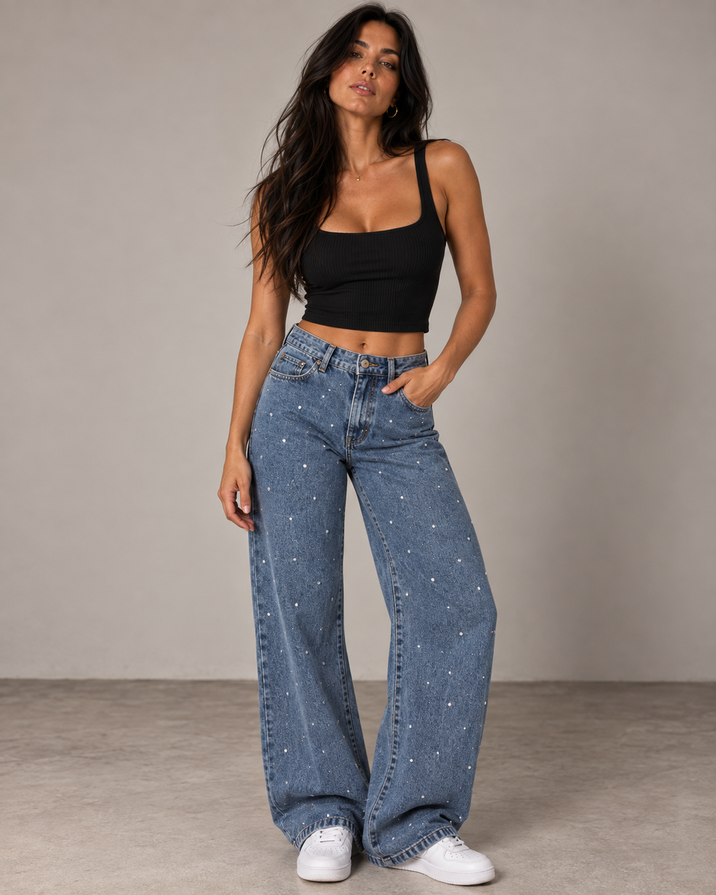 Bijou Pearl-Beaded Jeans