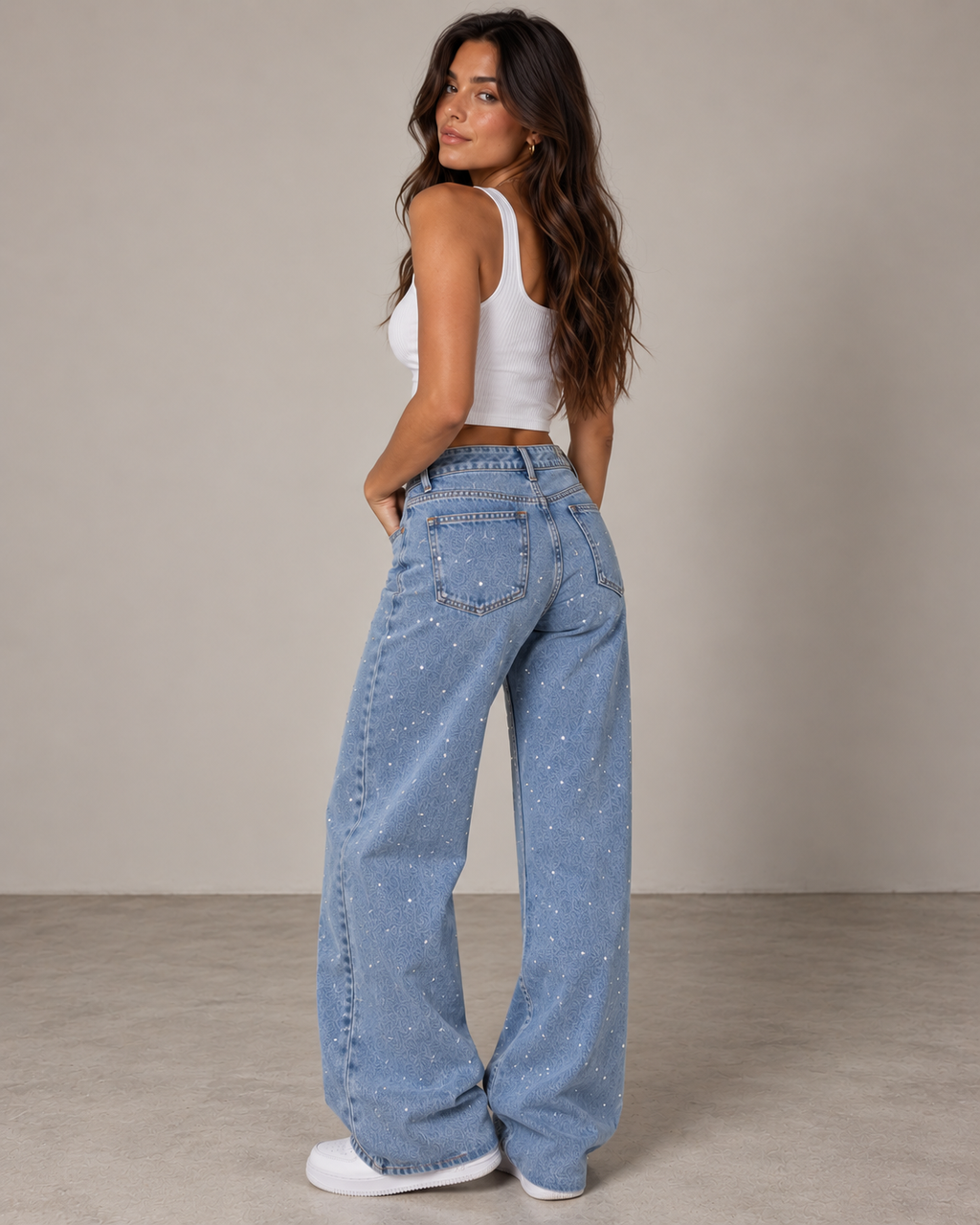 Bijou Pearl-Beaded Jeans