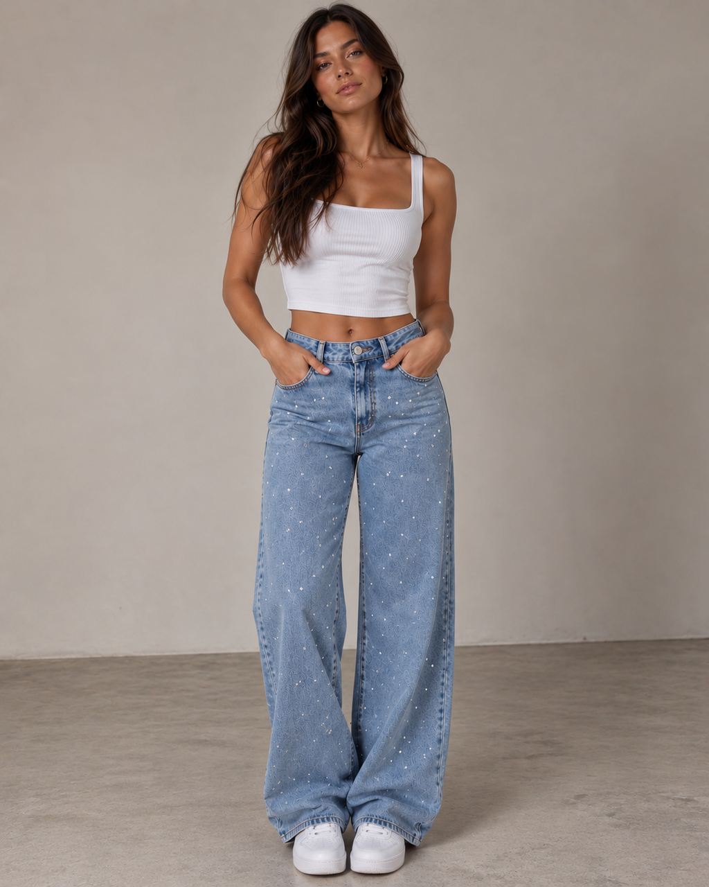 Bijou Pearl-Beaded Jeans