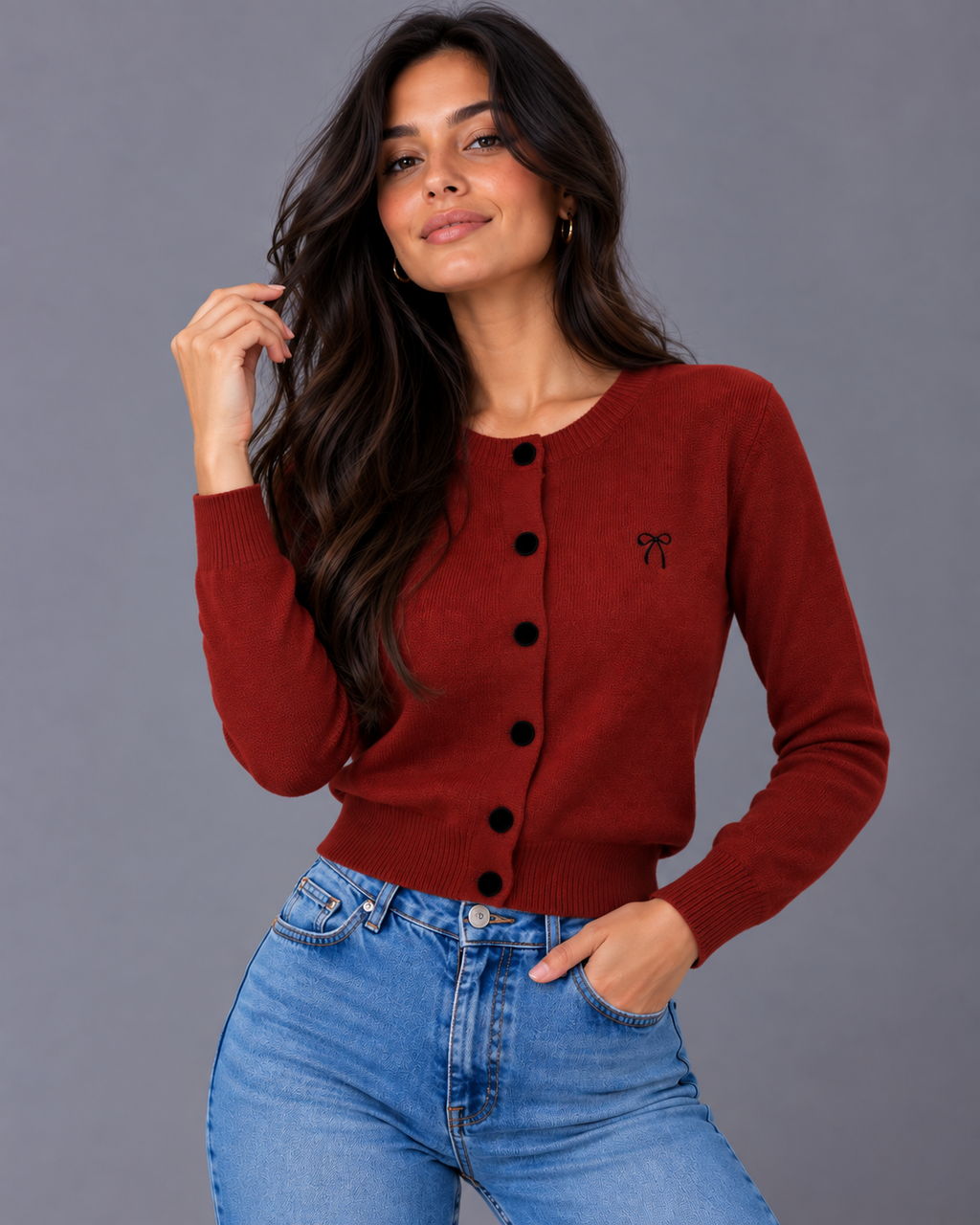 Lorienne Contrast Cardigan