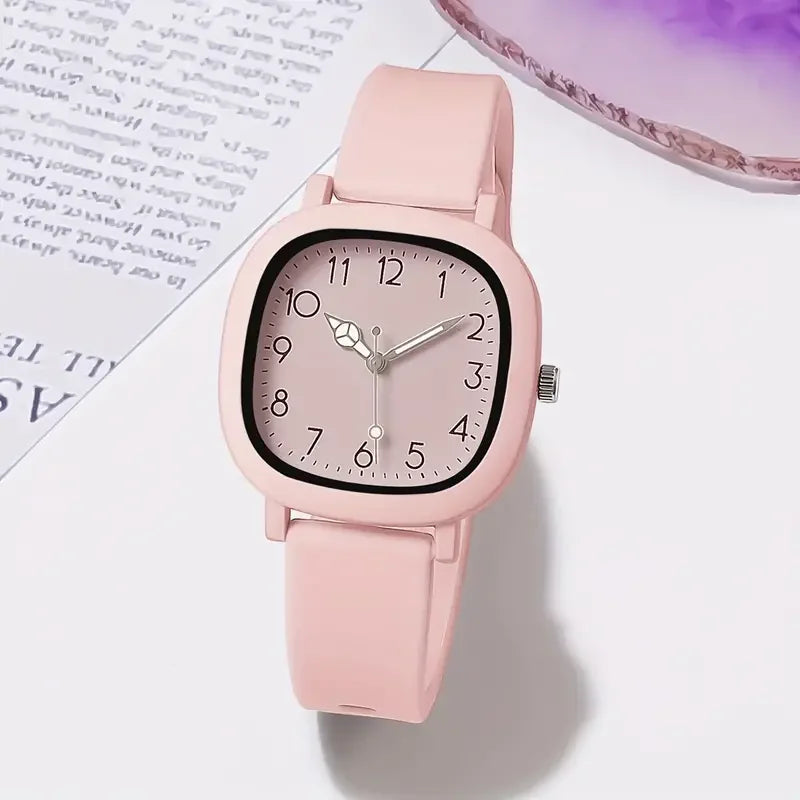 1/3/10PCS Fashion Silicone Band Women Quartz Watches Set Casual Arabic Dial Wristwatch for Girls Clock Reloj Hombre（Without Box）